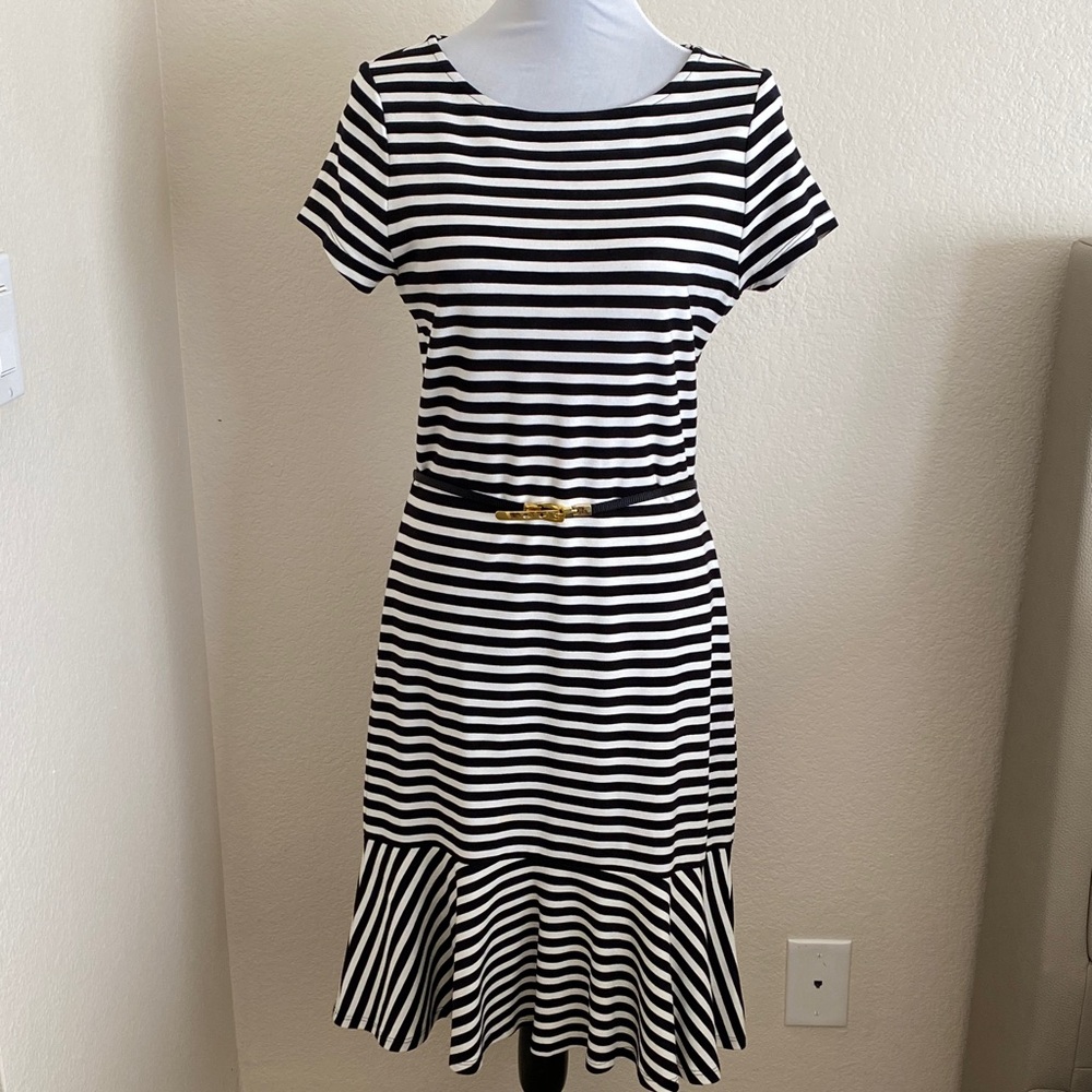 Ralph Lauren Black and White Striped Dress